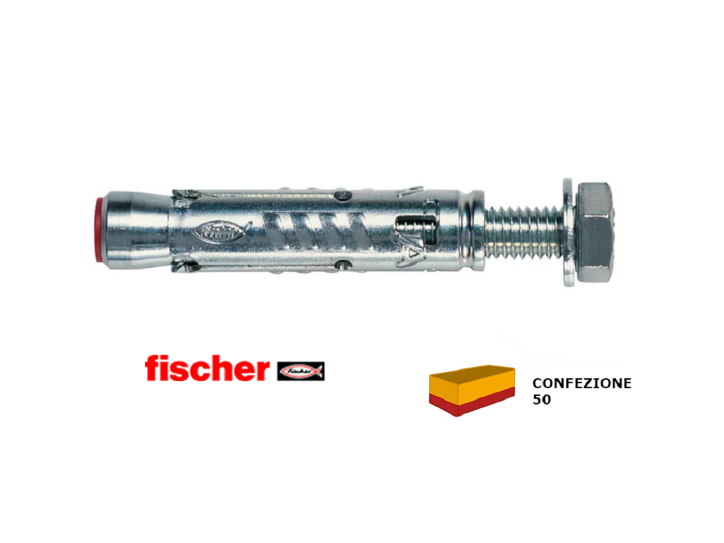 fis-ta m50.png TA M - S Tassello Acciaio Espansione con Vite TE d.10-12-15 pz.50 | Fischer - immagine 1